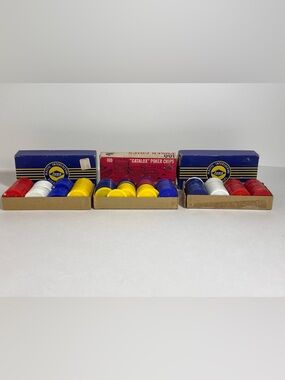 Lot of 3 Vintage Boxes Poker Chips USA Catalox Lowe